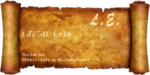 Ládi Erik névjegykártya